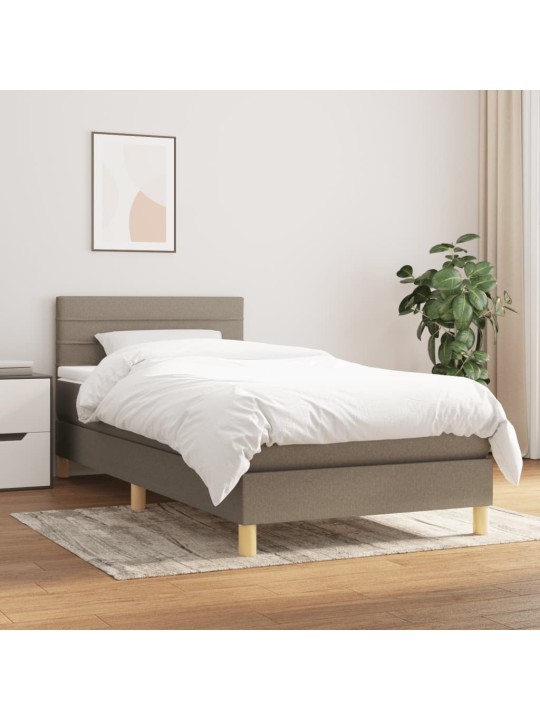 Box spring postel s matrací taupe 90x200 cm textil