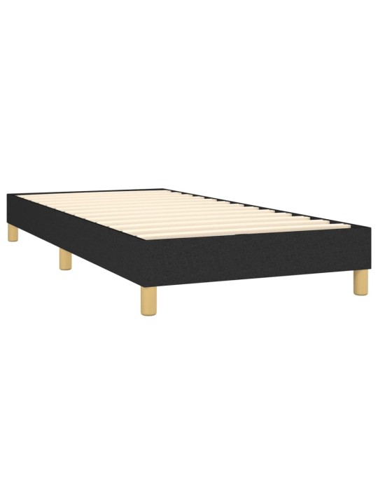 Box spring postel s matrací černá 100 x 200 cm textil