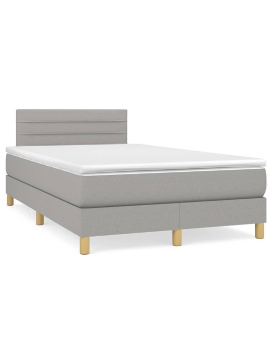 Box spring postel s matrací světle šedá 120 x 200 cm textil