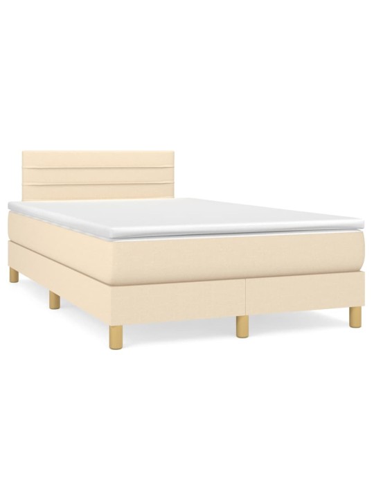 Box spring postel s matrací krémová 120x200 cm textil