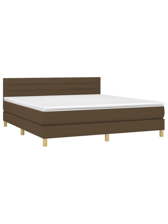 Box spring postel s matrací tmavě hnědá 160x200 cm textil