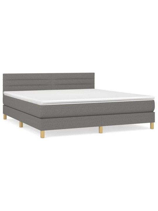 Box spring postel s matrací tmavě šedá 180x200 cm textil