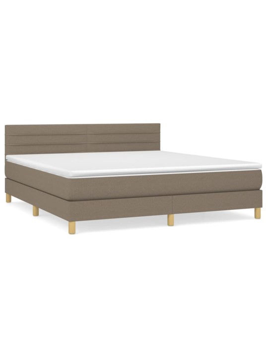 Box spring postel s matrací taupe 180x200 cm textil
