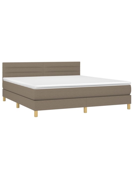 Box spring postel s matrací taupe 180x200 cm textil