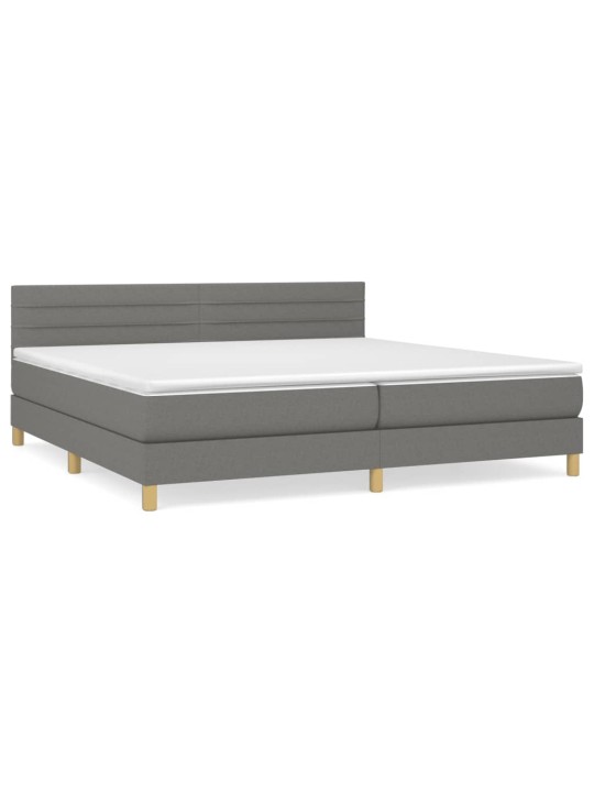 Box spring postel s matrací tmavě šedá 200x200 cm textil