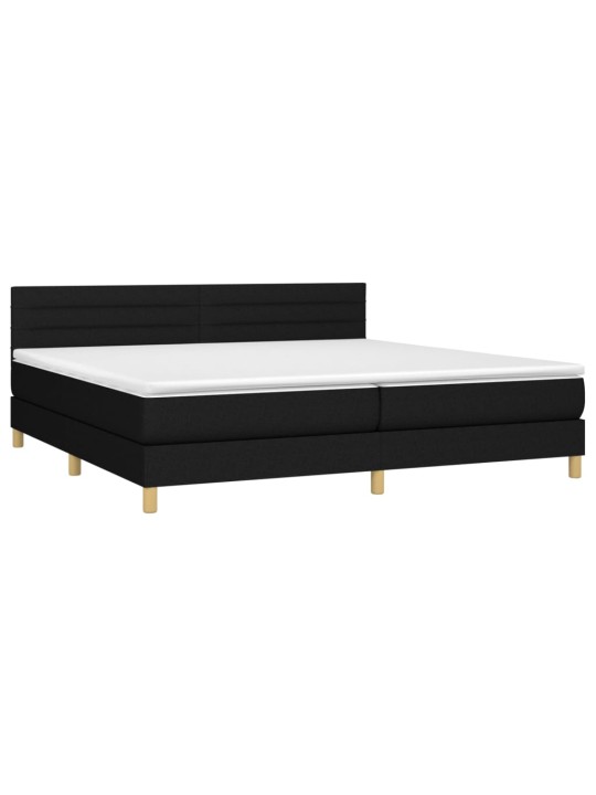 Box spring postel s matrací černá 200x200 cm textil