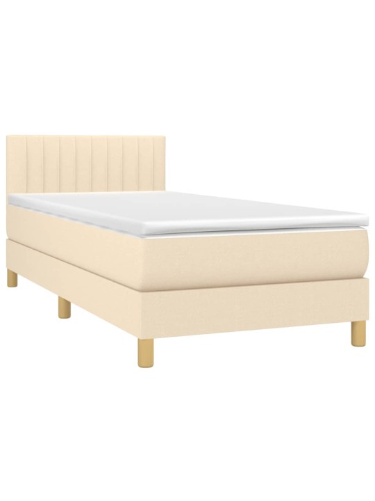 Box spring postel s matrací krémová 90x190 cm textil
