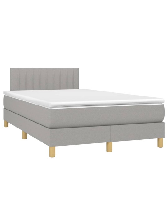 Box spring postel s matrací světle šedá 120 x 200 cm textil