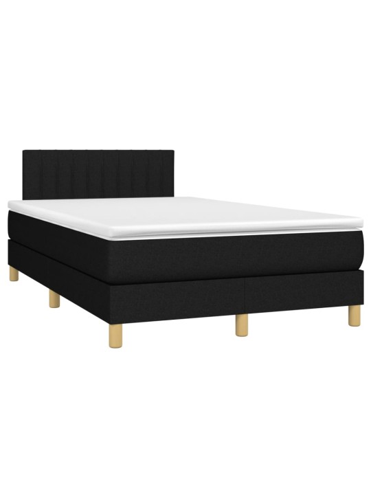 Box spring postel s matrací černá 120x200 cm textil