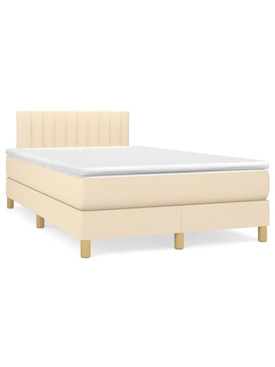 Box spring postel s matrací krémová 120x200 cm textil