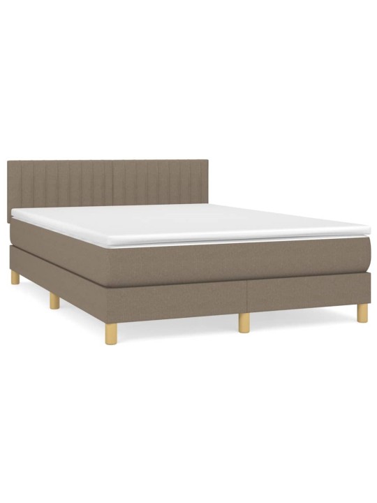 Box spring postel s matrací taupe 140x190 cm textil