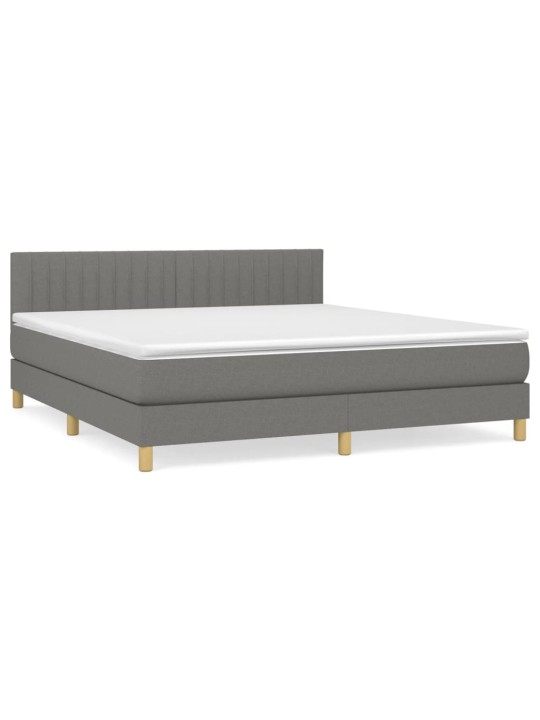 Box spring postel s matrací tmavě šedá 160x200 cm textil