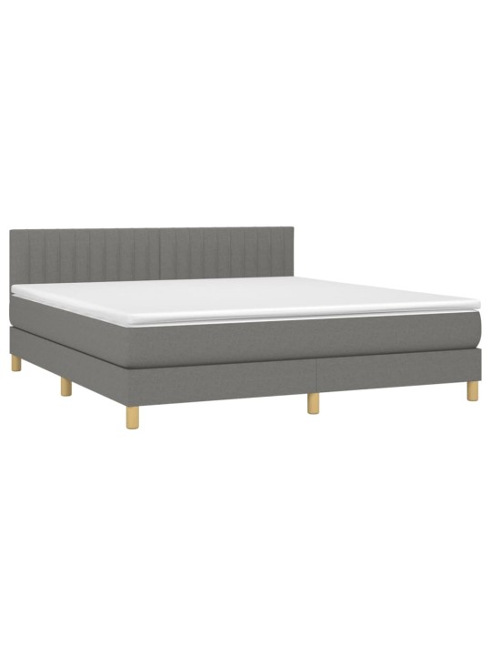 Box spring postel s matrací tmavě šedá 160x200 cm textil