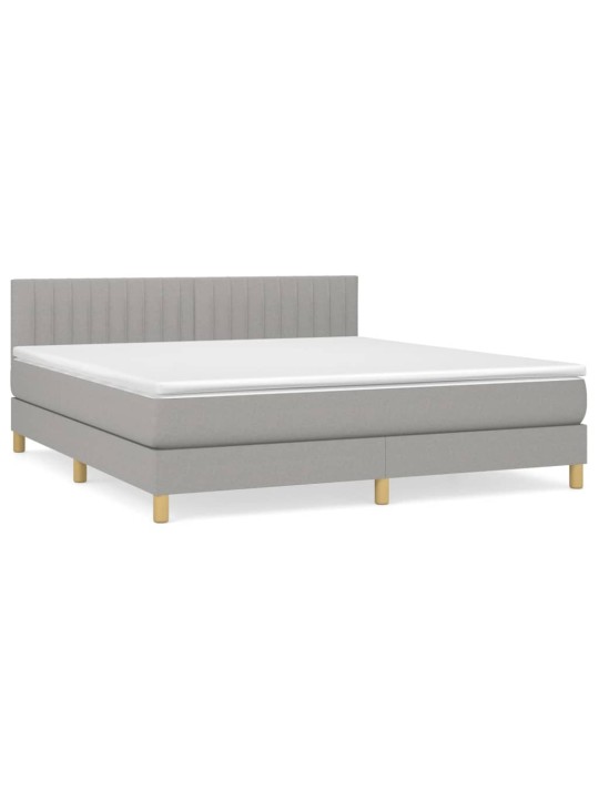 Box spring postel s matrací světle šedá 180 x 200 cm textil