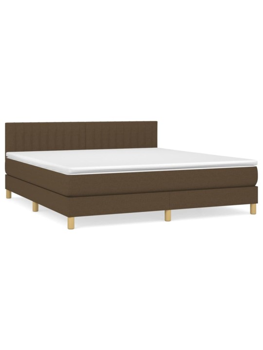 Box spring postel s matrací tmavě hnědá 180x200 cm textil