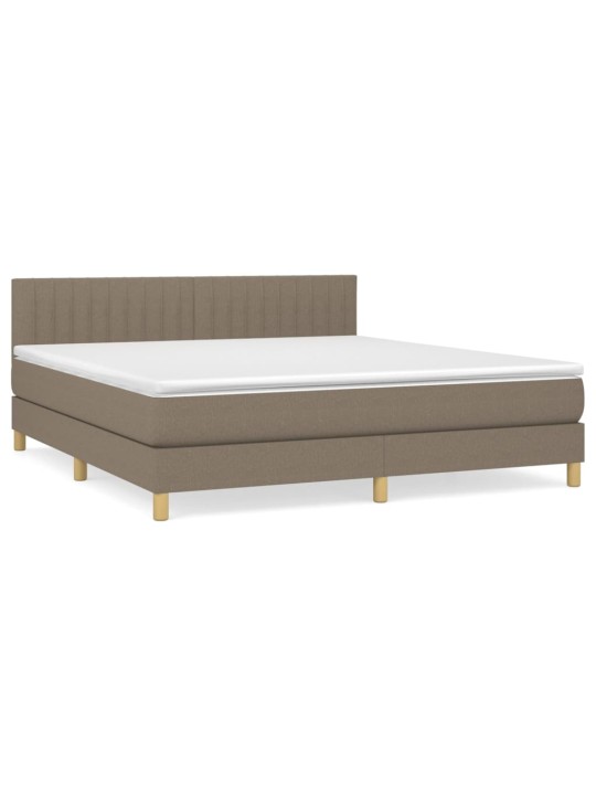 Box spring postel s matrací taupe 180x200 cm textil