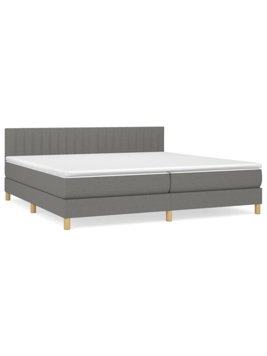 Box spring postel s matrací tmavě šedá 200x200 cm textil