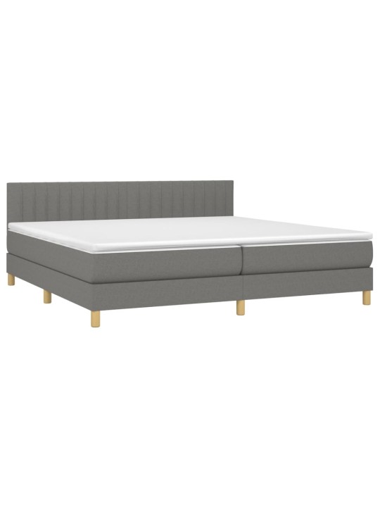 Box spring postel s matrací tmavě šedá 200x200 cm textil