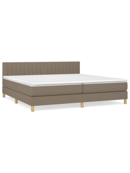 Box spring postel s matrací taupe 200x200 cm textil