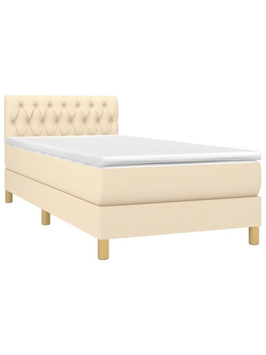 Box spring postel s matrací krémová 90x190 cm textil