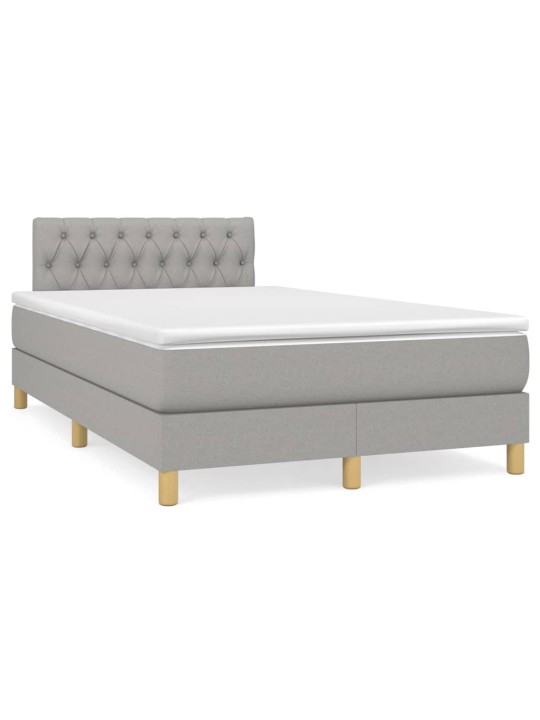 Box spring postel s matrací světle šedá 120 x 200 cm textil