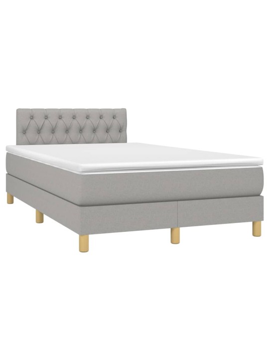 Box spring postel s matrací světle šedá 120 x 200 cm textil