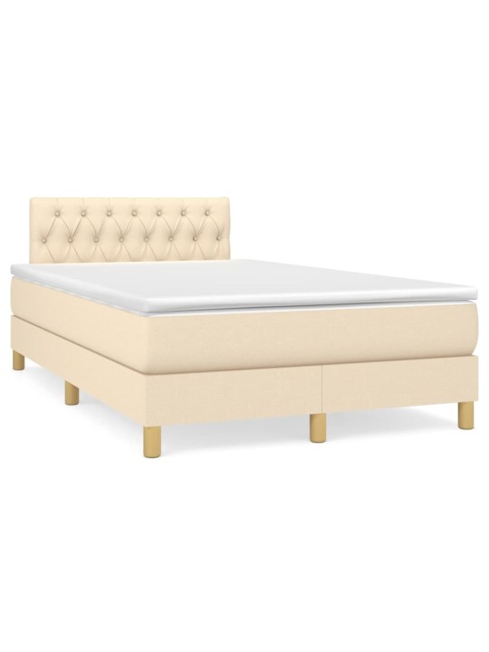 Box spring postel s matrací krémová 120x200 cm textil