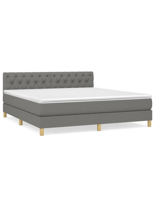 Box spring postel s matrací tmavě šedá 160x200 cm textil