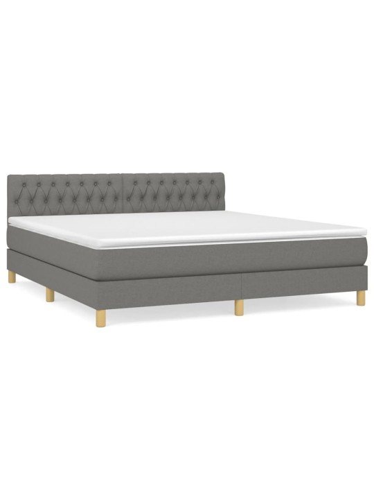 Box spring postel s matrací tmavě šedá 180x200 cm textil