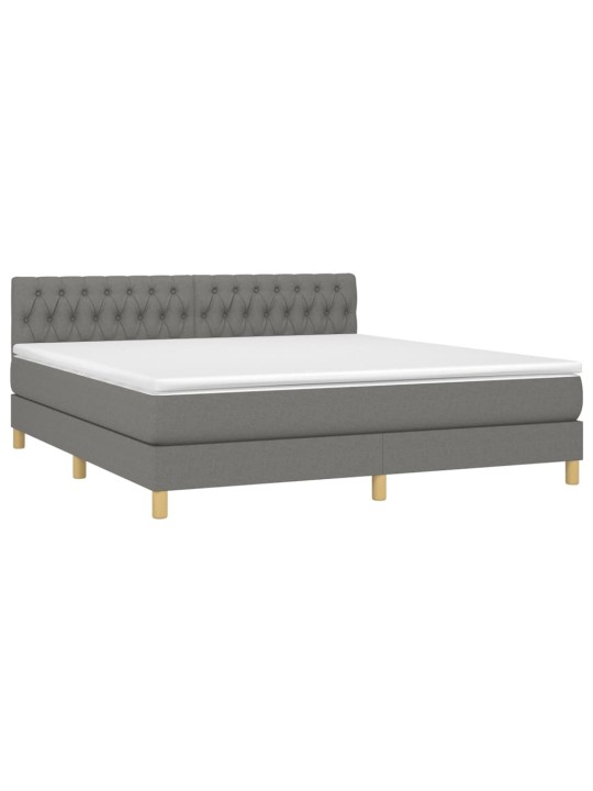 Box spring postel s matrací tmavě šedá 180x200 cm textil
