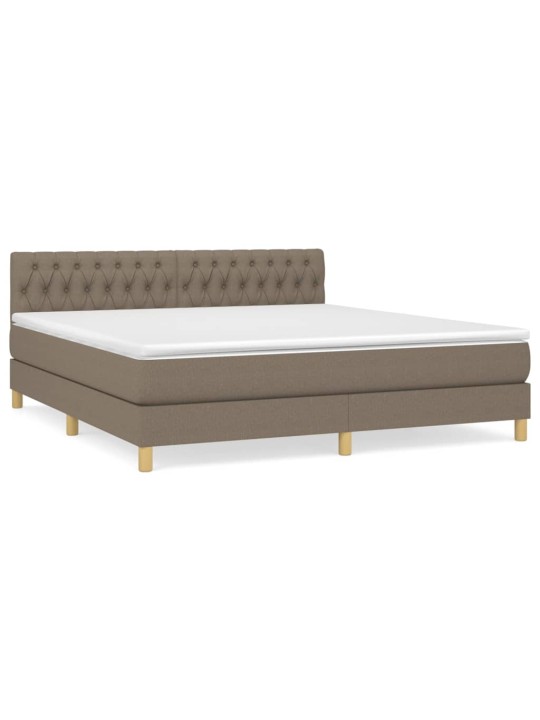 Box spring postel s matrací taupe 180x200 cm textil