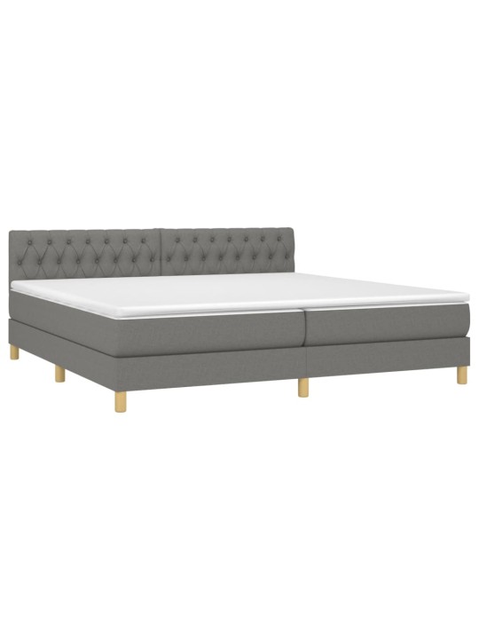 Box spring postel s matrací tmavě šedá 200x200 cm textil