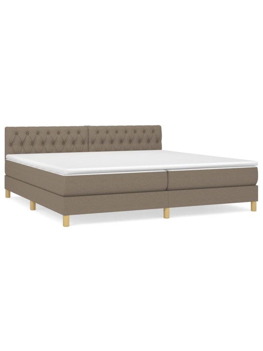 Box spring postel s matrací taupe 200x200 cm textil