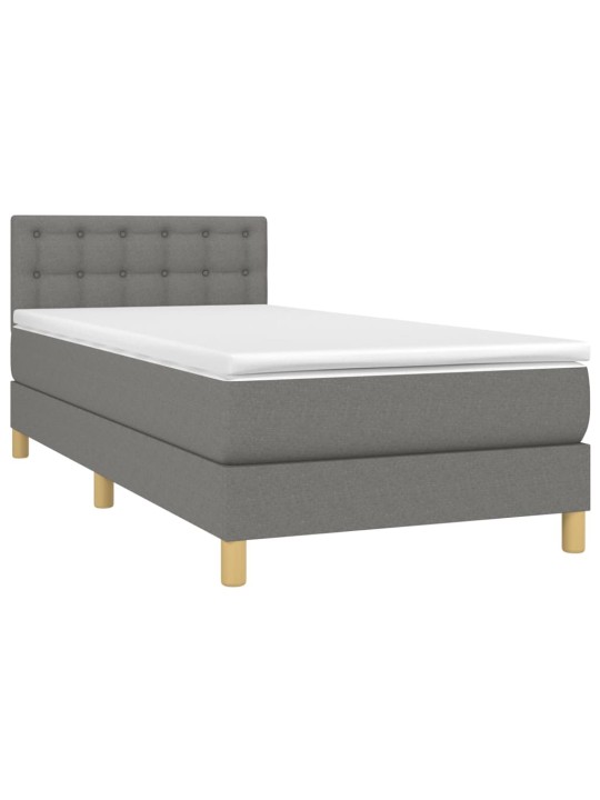 Box spring postel s matrací tmavě šedá 90x190 cm textil