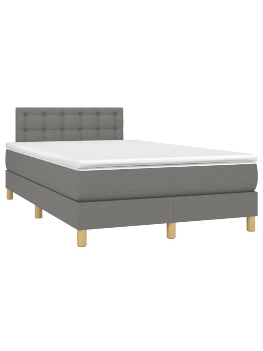 Box spring postel s matrací tmavě šedá 120x200 cm textil