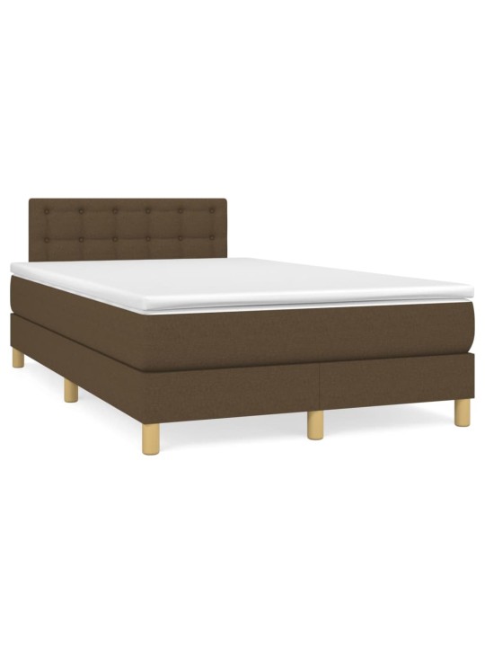 Box spring postel s matrací tmavě hnědá 120x200 cm textil