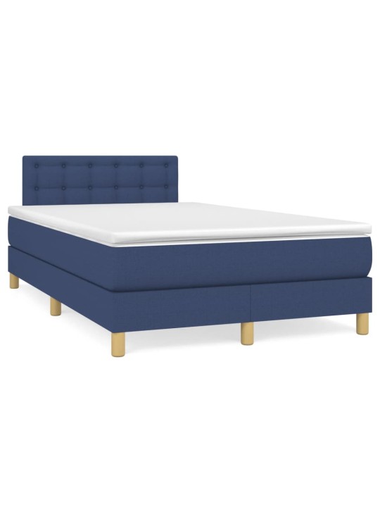 Box spring postel s matrací modrá 120x200 cm textil