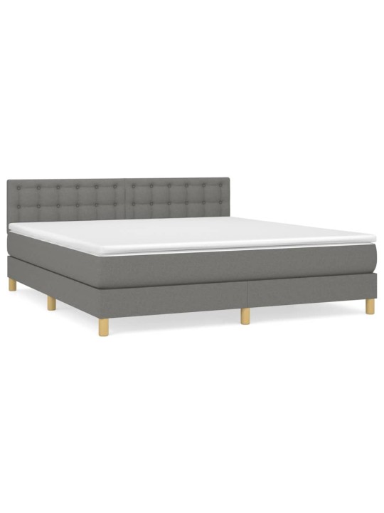 Box spring postel s matrací tmavě šedá 160x200 cm textil