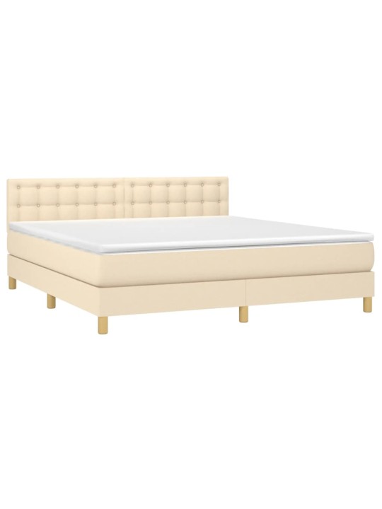 Box spring postel s matrací krémová 160x200 cm textil
