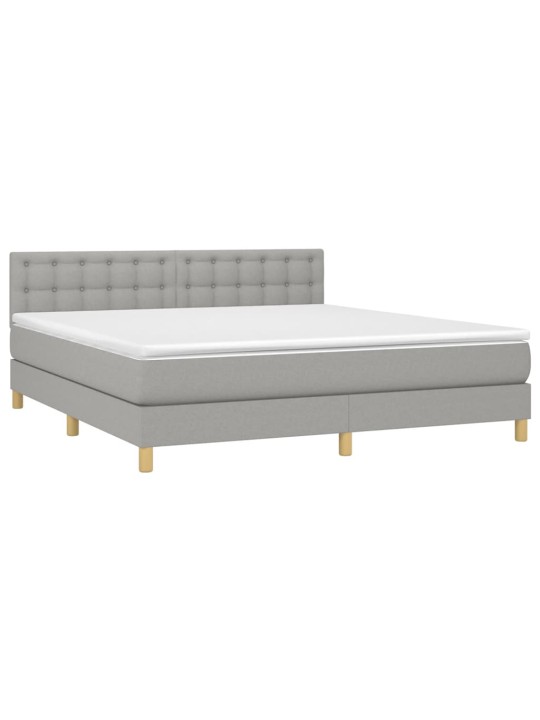 Box spring postel s matrací světle šedá 180 x 200 cm textil