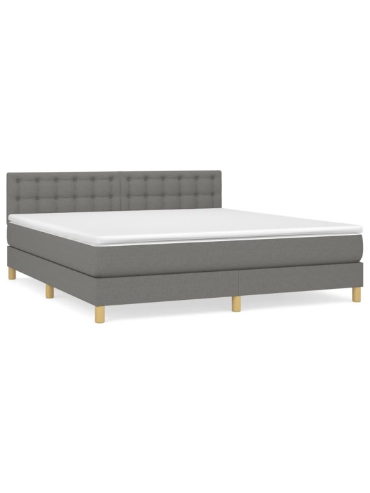 Box spring postel s matrací tmavě šedá 180x200 cm textil