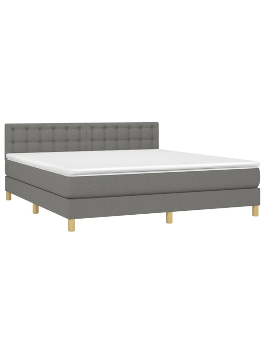 Box spring postel s matrací tmavě šedá 180x200 cm textil