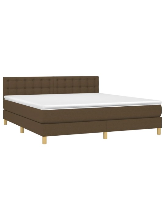 Box spring postel s matrací tmavě hnědá 180x200 cm textil