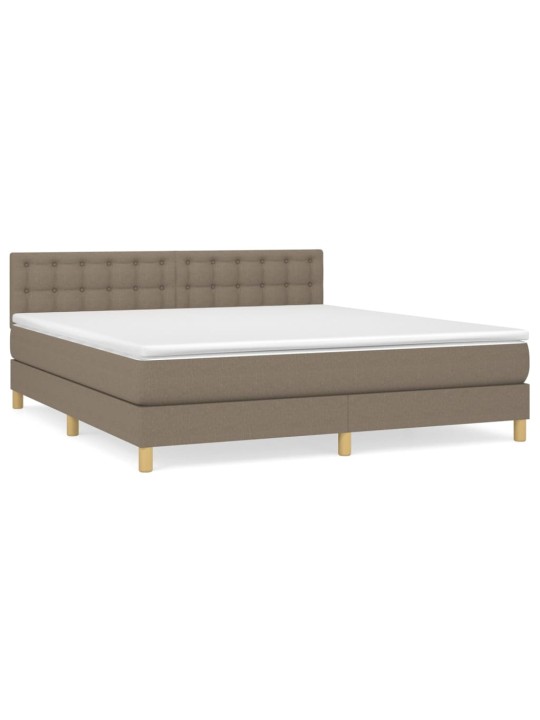 Box spring postel s matrací taupe 180x200 cm textil