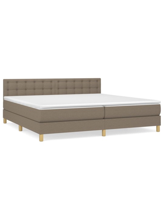 Box spring postel s matrací taupe 200x200 cm textil