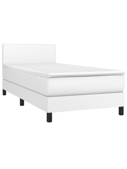 Box spring postel s matrací bílá 90x190 cm umělá kůže