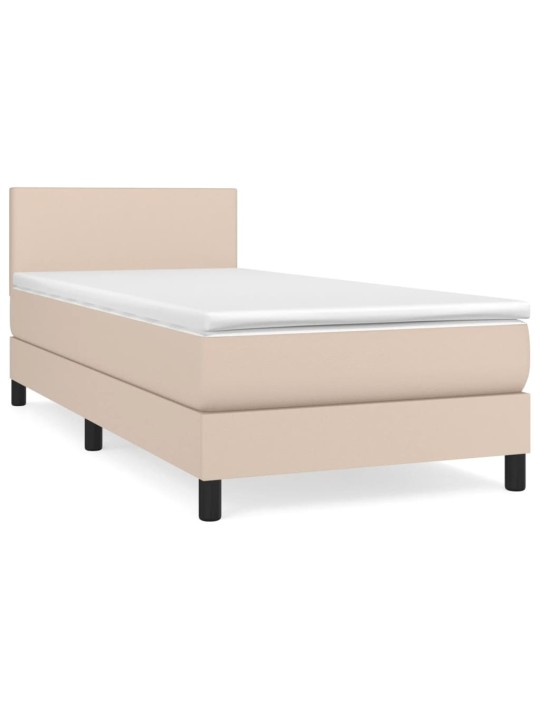 Box spring postel s matrací cappuccino 100x200 cm umělá kůže