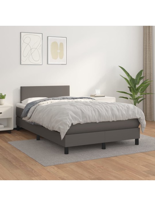Box spring postel s matrací šedá 120x200 cm umělá kůže