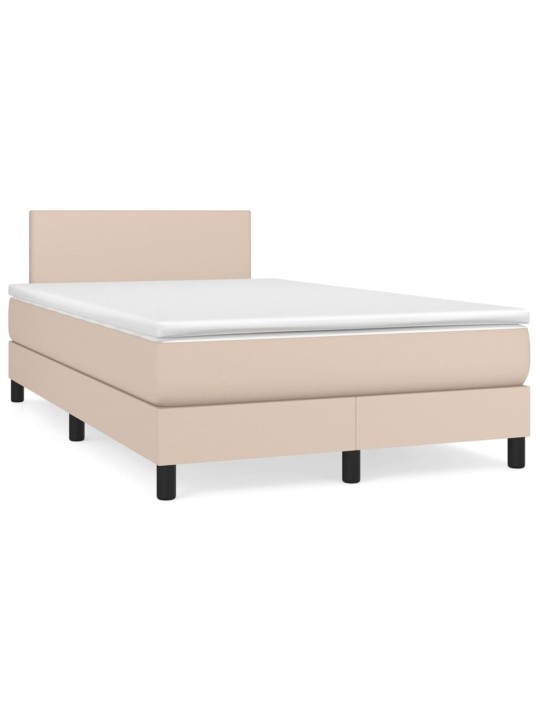 Box spring postel s matrací cappuccino 120x200 cm umělá kůže