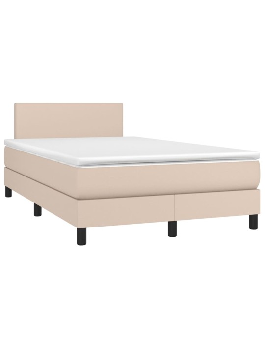 Box spring postel s matrací cappuccino 120x200 cm umělá kůže